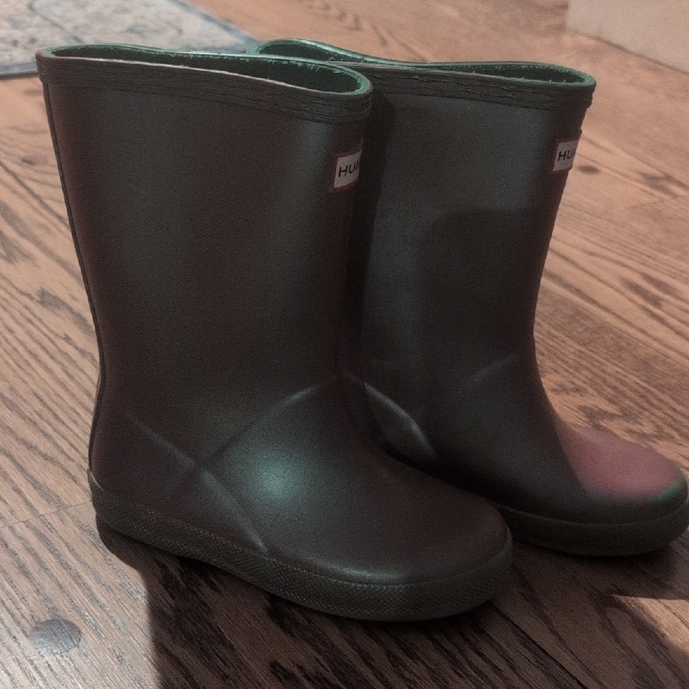 Hunter Kids  Green/Purple Irredescent Rain Boots